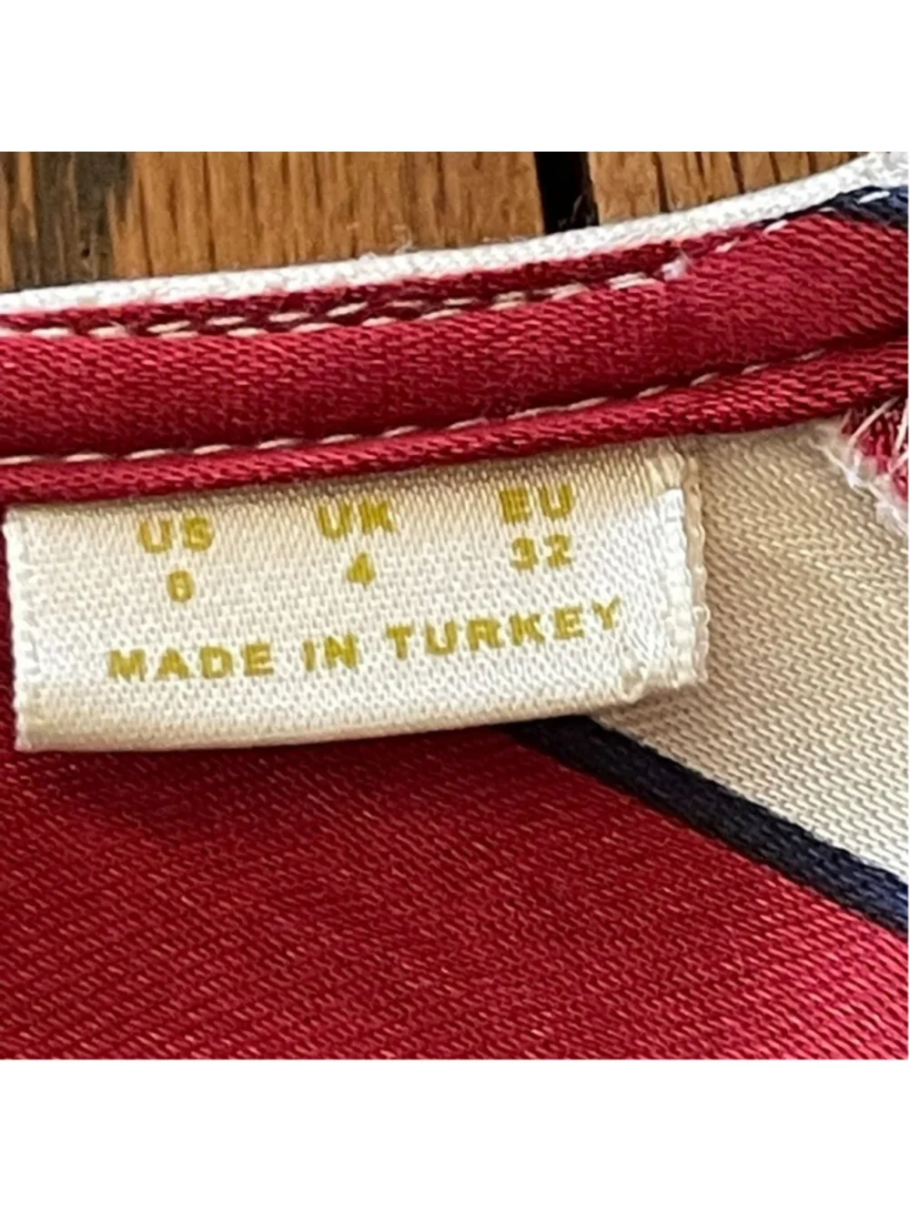 Anthropologie Maeve Maria Red & White Striped Satin Blouse Size 0